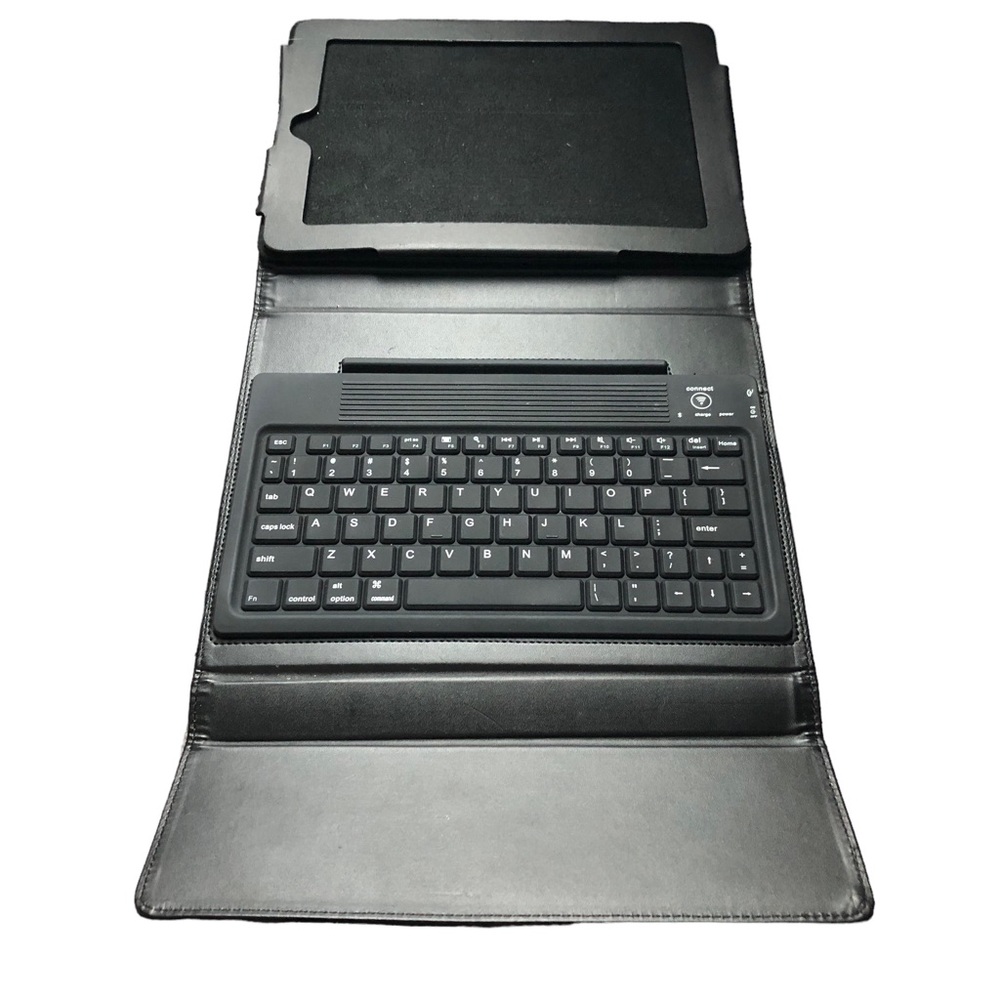 BROOKSTONE IPad  cover, keyboard and stand. Black Leather